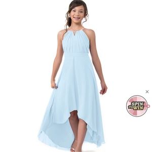 Azazie Junior Size 16 Dress Sky Blue
